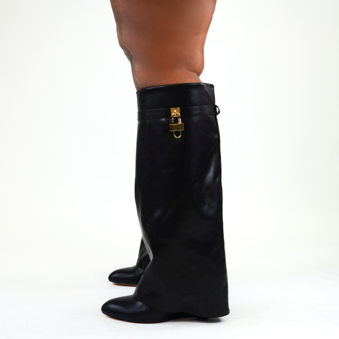 KAYLEE WIDE CALF- BLACK